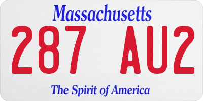 MA license plate 287AU2