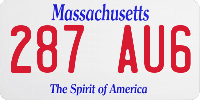 MA license plate 287AU6