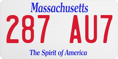 MA license plate 287AU7