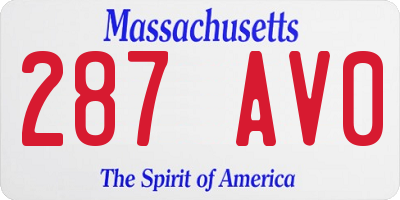 MA license plate 287AV0