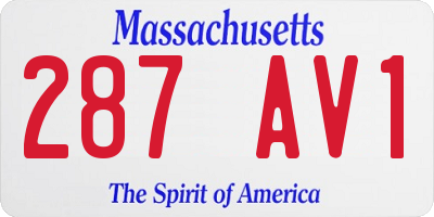 MA license plate 287AV1