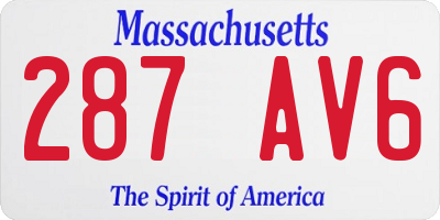 MA license plate 287AV6