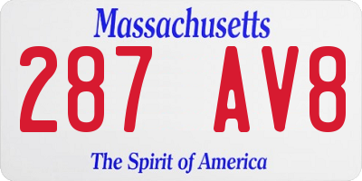 MA license plate 287AV8