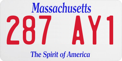 MA license plate 287AY1