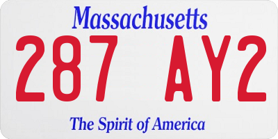 MA license plate 287AY2