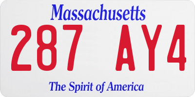 MA license plate 287AY4