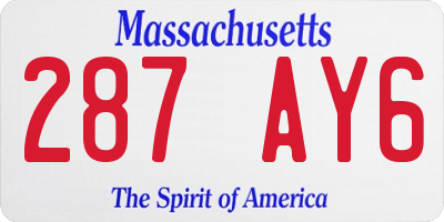 MA license plate 287AY6