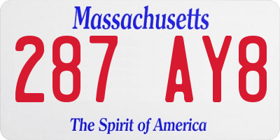 MA license plate 287AY8