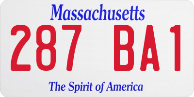 MA license plate 287BA1