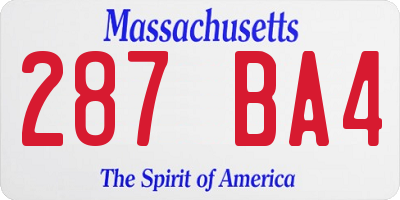 MA license plate 287BA4