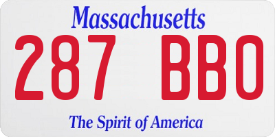 MA license plate 287BB0