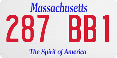 MA license plate 287BB1
