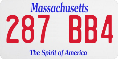 MA license plate 287BB4