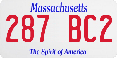 MA license plate 287BC2