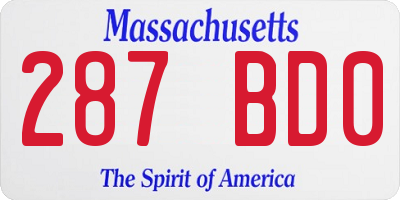 MA license plate 287BD0