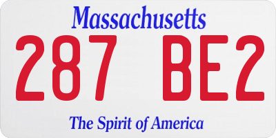 MA license plate 287BE2