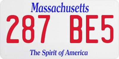 MA license plate 287BE5