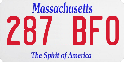 MA license plate 287BF0