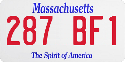 MA license plate 287BF1