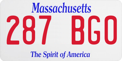 MA license plate 287BG0