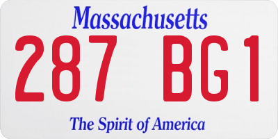 MA license plate 287BG1