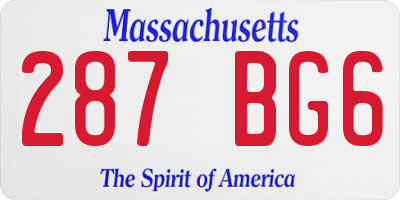 MA license plate 287BG6