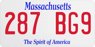 MA license plate 287BG9