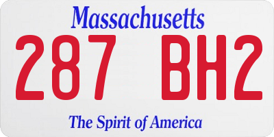 MA license plate 287BH2