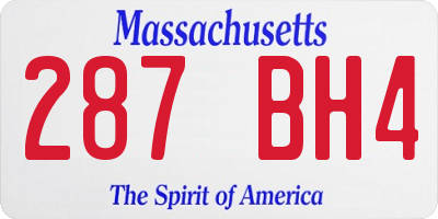 MA license plate 287BH4