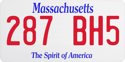 MA license plate 287BH5