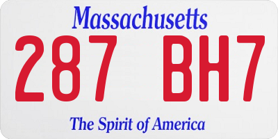 MA license plate 287BH7