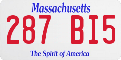 MA license plate 287BI5