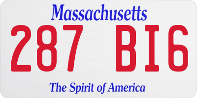 MA license plate 287BI6