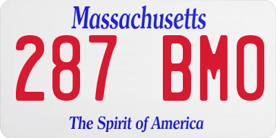 MA license plate 287BM0