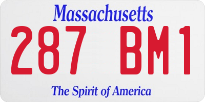 MA license plate 287BM1