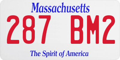 MA license plate 287BM2