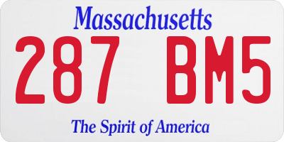 MA license plate 287BM5