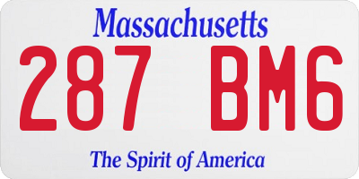 MA license plate 287BM6