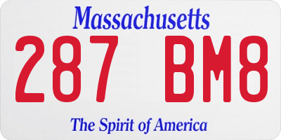 MA license plate 287BM8