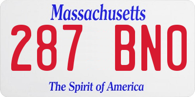 MA license plate 287BN0