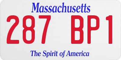 MA license plate 287BP1