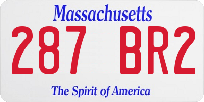 MA license plate 287BR2