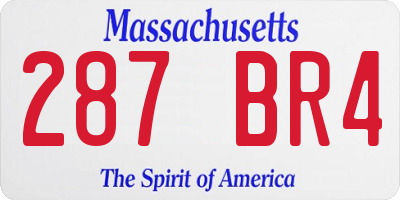 MA license plate 287BR4