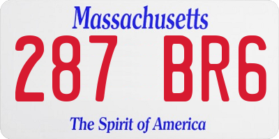 MA license plate 287BR6