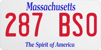 MA license plate 287BS0