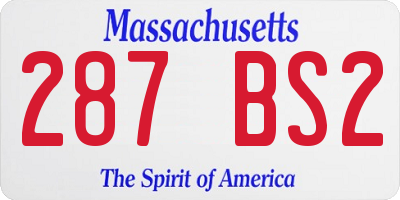 MA license plate 287BS2