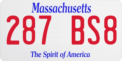 MA license plate 287BS8