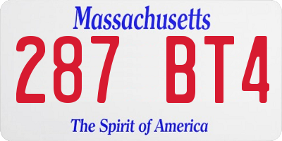 MA license plate 287BT4