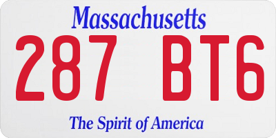 MA license plate 287BT6