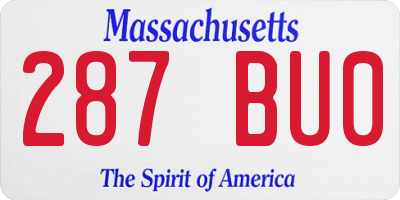 MA license plate 287BU0
